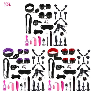YSL Erotic Bondage Set Vibrator Anal Plug Handcuffs Collar Couples Flirt Bdsm SM Toy
