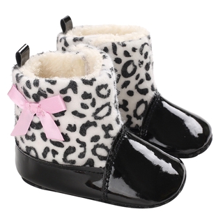 ✨JX-Baby Girl Winter Snow Boots Heart Print Warm Shoes Anti-Skid Plush Ankle (7)