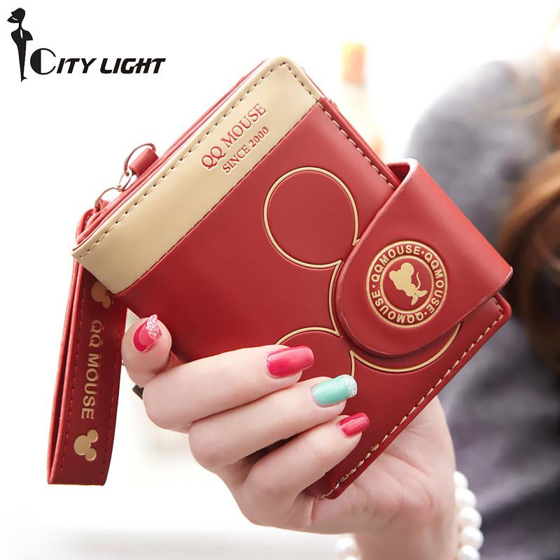 cartera de diseño de mickey con bolso para tarjetas de crédito