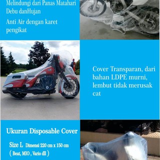 Cubierta de motocicleta transparente desechable plástico motociclo cubierta (6)
