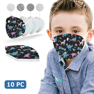 10PCS N-95 niños dinosaurio impreso al aire libre prevención pescado máscaras mascarillas cara boctob (1)