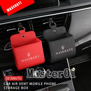 Coche salida de aire bolsa de almacenamiento de la caja para Maserati Levante GranCabrio MC Quattroporte Alfieri cuero Auto salida de aire gafas organizador bolsas