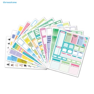 [threestone] Multicolor Note Sticker Creative Cartoon Pattern Planner Sticker Excellent Workmanship for Handicraft