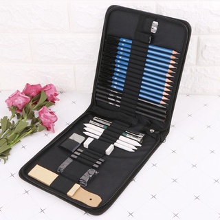 METE 32Pcs Professional Drawing Artist Kit Pencils Sketch Charcoal Art Craft With Carrying Bag Tools (7)
