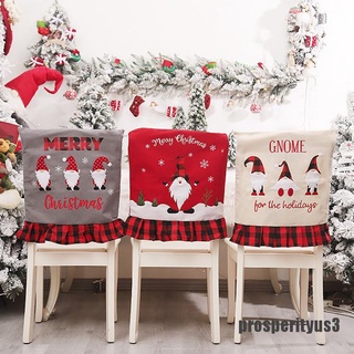 (prosperityus3) 2022 nueva silla de navidad cubierta de navidad casa vestido de Santa Claus silla cubre