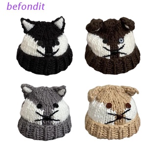 bef kawaii gato oreja sombrero lindo ganchillo trenzado punto gorra caliente lana punto sombrero otoño invierno