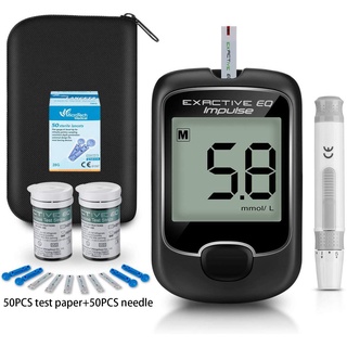 Medidor De Glucosa En Sangre Con 50 Tiras De Prueba Y Lancetas Kit De Glucómetro Diabético Azúcar Probador De Diabetes