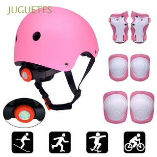 JUGUETES Ajustable Protector de rodilla para muñeca Deportes Juego de coderas Casco Protector de bicicleta Niños niñas Seguridad Casco de scooter Rodilleras para niños/Multicolor (1)
