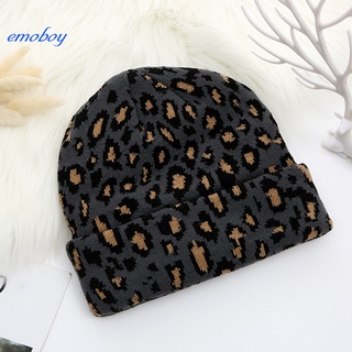 emoboy sombrero de gorro suave leopardo domo de punto sombrero domo para exteriores (3)