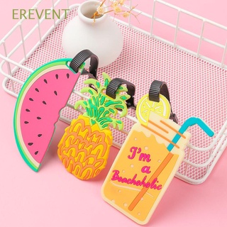 EREVENT 1PC Luggage Anti-lost Luggage Travel Accessories Cute Baggage Boarding Tag Silica Gel Tag Portable Label Bags Fruit shape For suitcase PVC ID Addres Holder