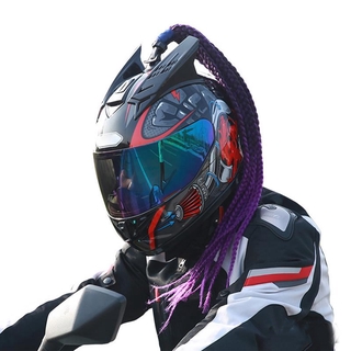 [COD] 60CM Estilo Punk Motocicleta Gradiente Rampa Casco Trenzas Ponytail Pelo Coletas Con Ventosa (5)
