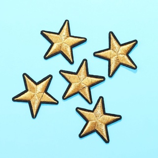 ORIGIM 5/10Pcs Tela Estrellas de parches Coser en Placa pegatinas Parche de hierro Bordado Costura de tela de la ropa DIY Craft Decoracion de ropa Apliques (5)