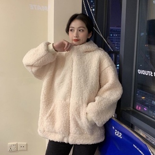 kar1 mujeres invierno manga larga de piel sintética sudaderas con capucha Chamarra kawaii oso orejas cremallera sudadera abrigo de gran tamaño suelto lana outwear (6)