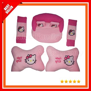 Juego de almohadas de coche 3 en 1 Hello Kitty Pink Character - Hello Kitty Pink Character accesorios interiores del coche