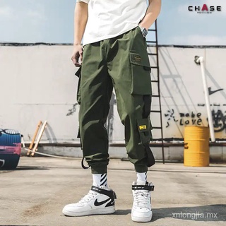 🙌 CHASE Pantalones Harem Joggers casuales para hombre Hip Hop pantalones de carga Multi-bolsillo 41B 7ke5