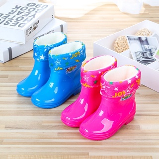 1-8 años de edad de los niños botas de lluvia bebé más terciopelo más algodón zapatos de agua de dibujos animados botas de goma botas de agua botas de lluvia antideslizante zapatos de goma botas de nieve