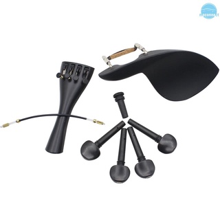 MC 4/4 Violin Chin Rest Chinrest with Tuning Peg Tailpiece Fine Tuner Tailgut Endpin Violin Accessory Kit