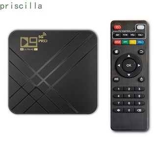 PRISCILLA 1GB 8GB Smart TV Box 4K D9 PRO TV Box Set Top Box 2.4G 5G WIFI Equipos de video Receptores de TV H.265 Android 10.0 HD Reproductor multimedia WiFi