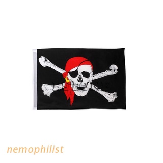 nemop 1 pieza grande calavera crossbones bandera pirata jolly roger colgante con ojal sin poste
