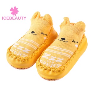 Bebé bebé de dibujos animados interior piso antideslizante zapatos calcetines (oso amarillo 12 cm) -242175.02