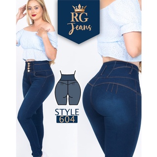 Jeans de mezclilla corte colombiano tiro alto talla 13