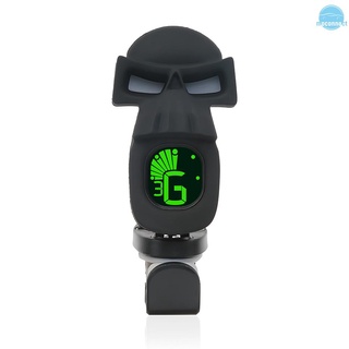 MC Unique Cool Skull Clip-On Tuner LCD Display for Guitar Chromatic Bass Ukulele Violin