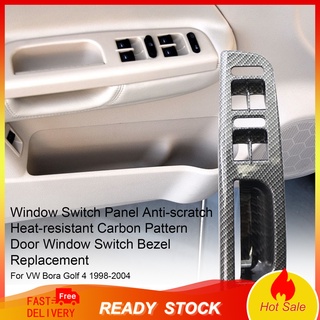 Panel de interruptor de ventana antiarañazos resistente al calor patrón de carbono puerta ventana interruptor bisel reemplazo 3B 2E para VW Bora Golf 4 1998-2004 unidad de mano derecha (1)