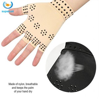 Hvictoryi 1 par de guantes de compresión magnéticos artríticos terapéuticos sin dedos manoplas de terapia