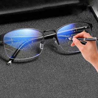 Antiarañazos progresiva Multifocal gafas de lectura hombres mujeres ultraligero irrompible Anti azul luz UV vidrio presbiópica