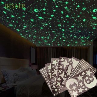 besaer niños habitación fluorescente burbuja pegatina decoración del hogar arte de pared 3d luminosa calcomanía brillan en la oscuridad diy luna universo vivero adorno dormitorio ceilling estrellas puntos