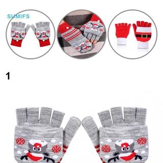 sumifs guantes de navidad suaves convertibles flip top guantes de navidad engrosado para exteriores