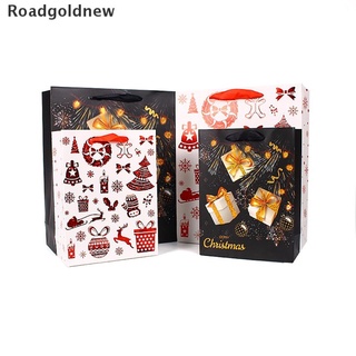 [rgn] 1 bolsa de papel de navidad para regalos de caramelo, joyas, bolsas de embalaje, bolsa de regalo con cordón, bolsa de regalo [roadgoldnew]