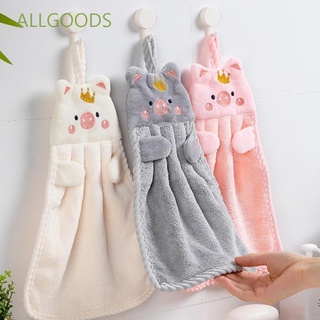 Allgoods bordado toalla de mano hogar microfibra mano toalla seca para bebé baño cocina baño uso felpa colgante estilo niños dibujos animados