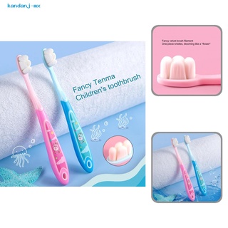 kandanj safe kids cepillo de dientes de dibujos animados unisex niños cepillo de dientes antideslizante mango oral cuidado dental