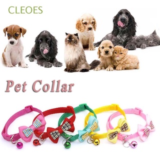 cleoes collar ajustable para gatos, fácil de usar, suministros para mascotas, collar de pajarita a cuadros, campana de perro, accesorios para gato, para cachorro, gatito, collar de gato, multicolor