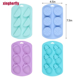 [xingflyMX]4 Pack Fruit Shaped Silicone Molds, Watermelon Strawberry Lemon Pineapple Candy