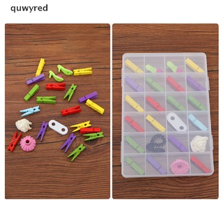 quwyred 24 rejillas de plástico caja de almacenamiento de cuentas redondas joyería pendientes organizador contenedor mx