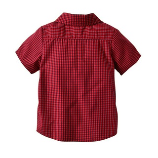caballero vestido de moda masculino ropa de bebé pantalones de verano rojo a cuadros camisa caballero traje (3)