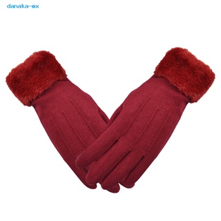 danaka suministros al aire libre guantes fríos resistentes pantalla táctil guantes de invierno exquisito recorte para las mujeres