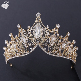 hermosa coreano cumpleaños pelo corona diamantes de imitación cristal con cuentas diadema hecha a mano corona novia boda accesorios para el cabello