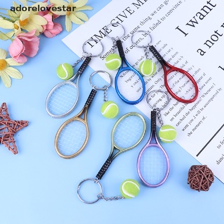 Adore Mini Tennis Racket Handmade Souvenir Cute Tenis Racquet Ball Key Sports Chain Star