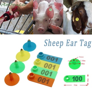 veronica útil oreja etiqueta identificación identificación lable marcador animal durable para cerdo vaca oveja conejo animal suministros ganado oreja pendientes de uñas/multicolor