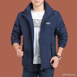 ☊✶Chaqueta casual chaqueta de hombre nueva chaqueta de otoño azul de mediana edad chaqueta de otoño suelta de gran tamaño para hombre