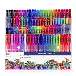opp1 100 Colored Markers Gel Pens Neon Glitter Metallic Pastel Shuttle Pen Doodling Drawing Art Marker Colors No Duplicates