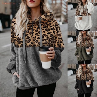 Sudadera con capucha de leopardo para mujer/sudadera suelta/blusa jersey/blusa Tops/camisas