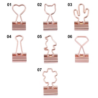 LASHSOK 30pcs High Quality Binder Clips File Metal Paper Clip New Mini Book Cat Heart Cactus Stationery Office Supplies (2)