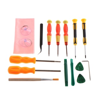 [simhoa] 17 in 1 Screwdriver Repair Kit for Game Console Screwdriver Tool Set with Tweezer Triangle Opening Pick Cleaning Brush