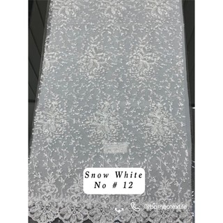 Tela de brocado de la serie blanca/edición de Color blanco (2) por 50 cm = 1/2 metros (2)