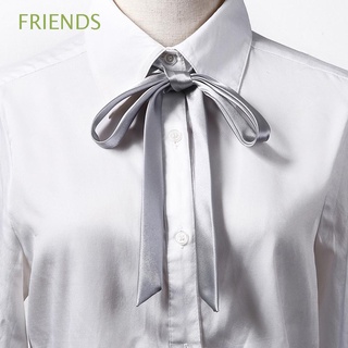 FRIENDS Lividez Lazo de seda Elegante adj. Corbata de satén Corbata Cinta Estudiante Suero Hecho. Accesorios de camisa Uniforme Bufanda/Multicolor