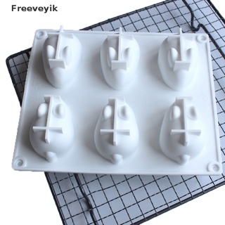 [Freev] Molde de silicona 3D conejito conejo molde para decoración de tartas para hornear Mousse 6 formas MY33